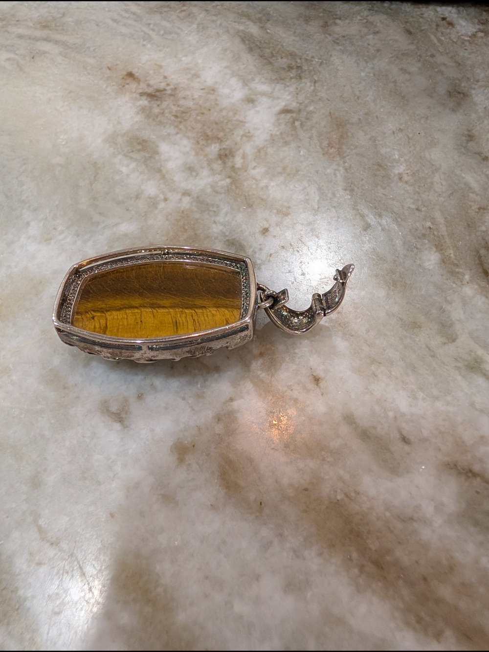 Sterling Silver Faceted Tiger's Eye Pendant - Picture 6 of 6